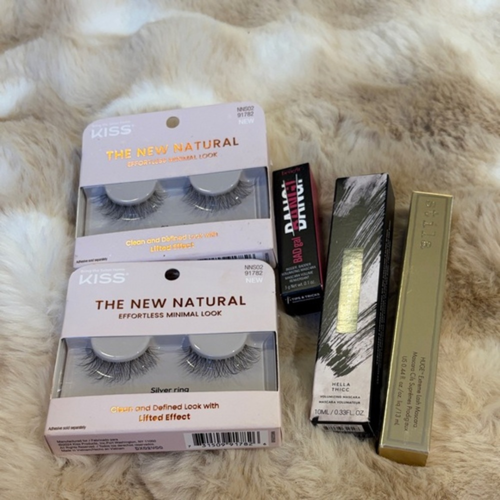 Benefit, Stila, Fenty, Kiss mascara and false lashes bundle